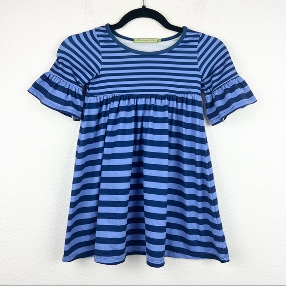MILLIE LOVES LILY Striped Dress, Periwinkle and Navy, Stretch, Size 5 - Picture 1 of 4